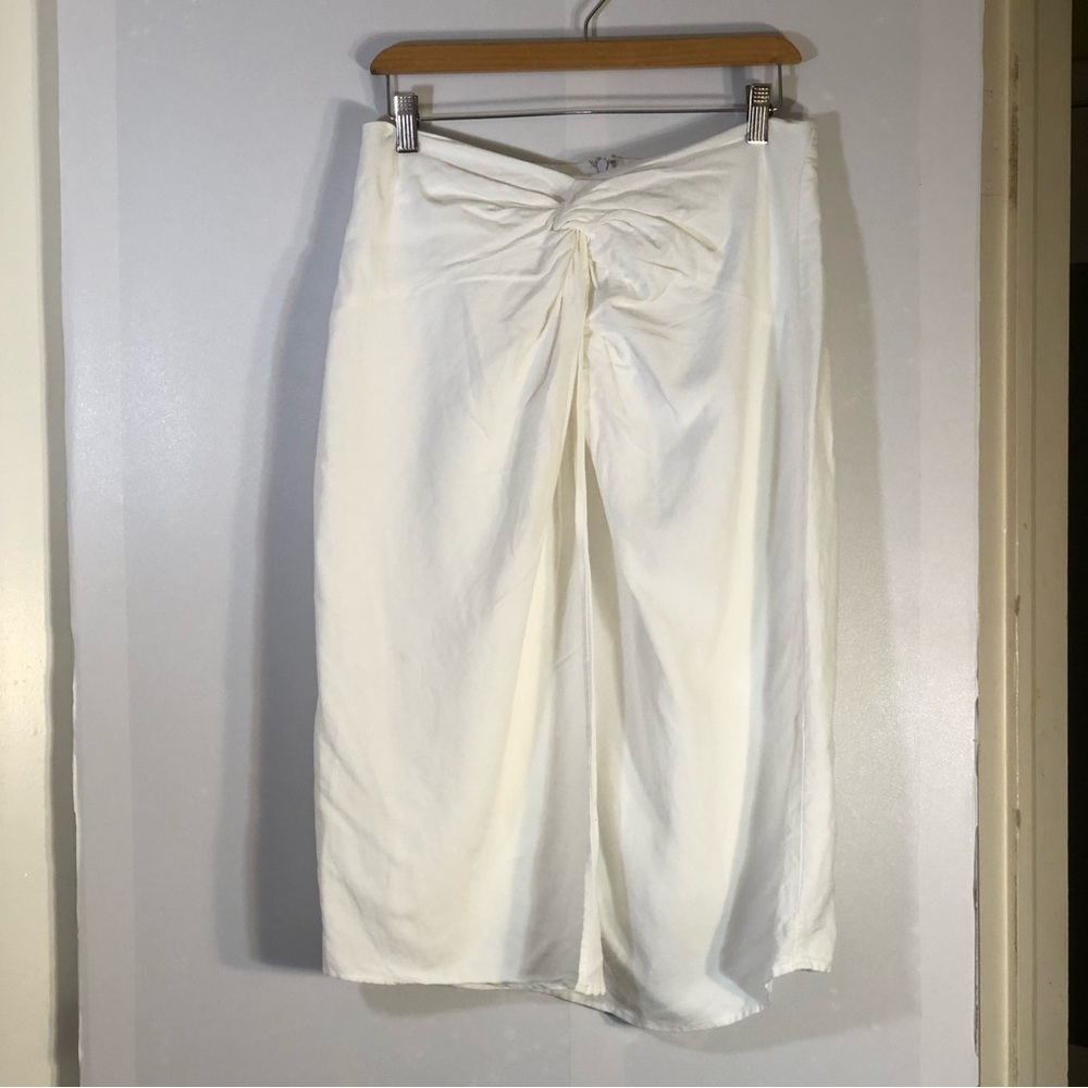 Linea Donna Tie Knot Wrapped Casual Linen Blend Skirt